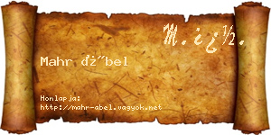 Mahr Ábel névjegykártya