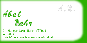 abel mahr business card